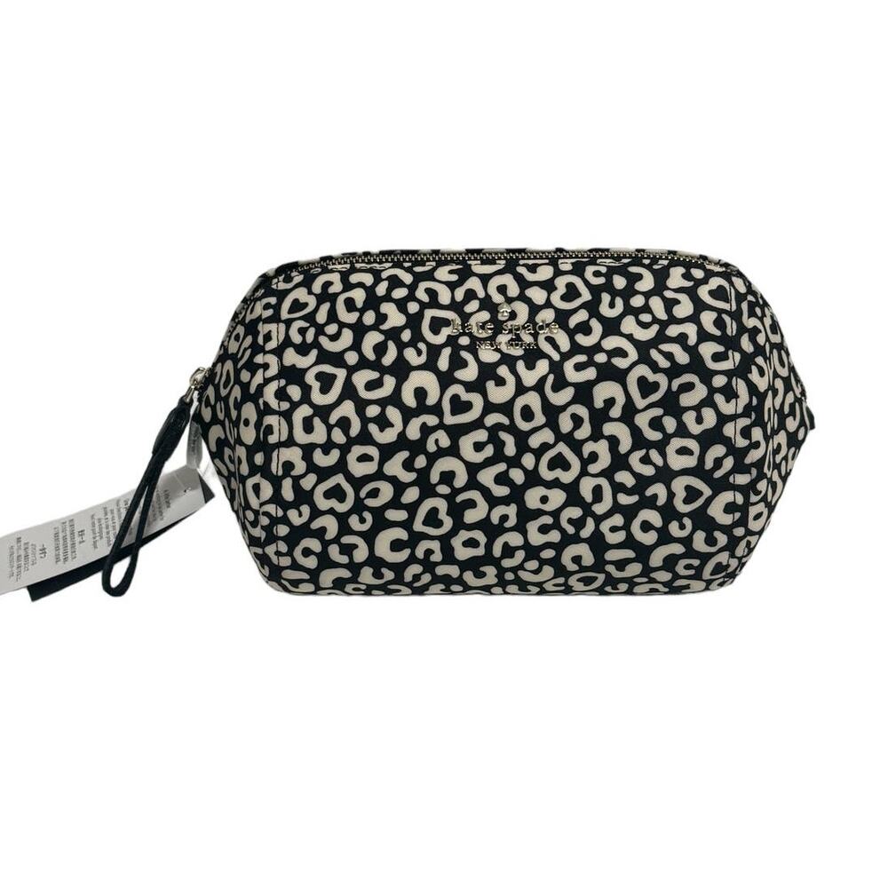 Kate Spade Chelsea Leopard Heart Medium Cosmetic Case